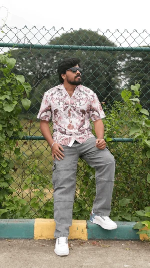 Oversized Popcorn Shirt – Brown Fairy