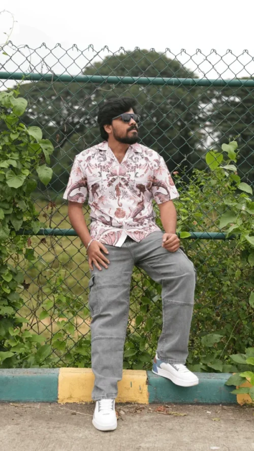 Oversized Popcorn Shirt – Brown Fairy