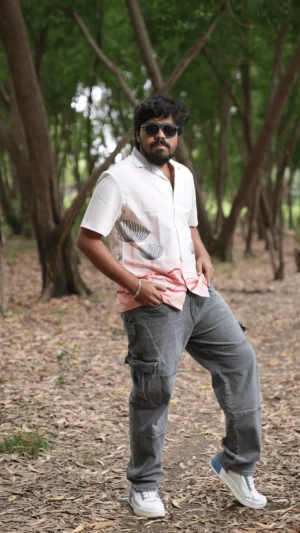 Oversized Popcorn Shirt – White Lotus